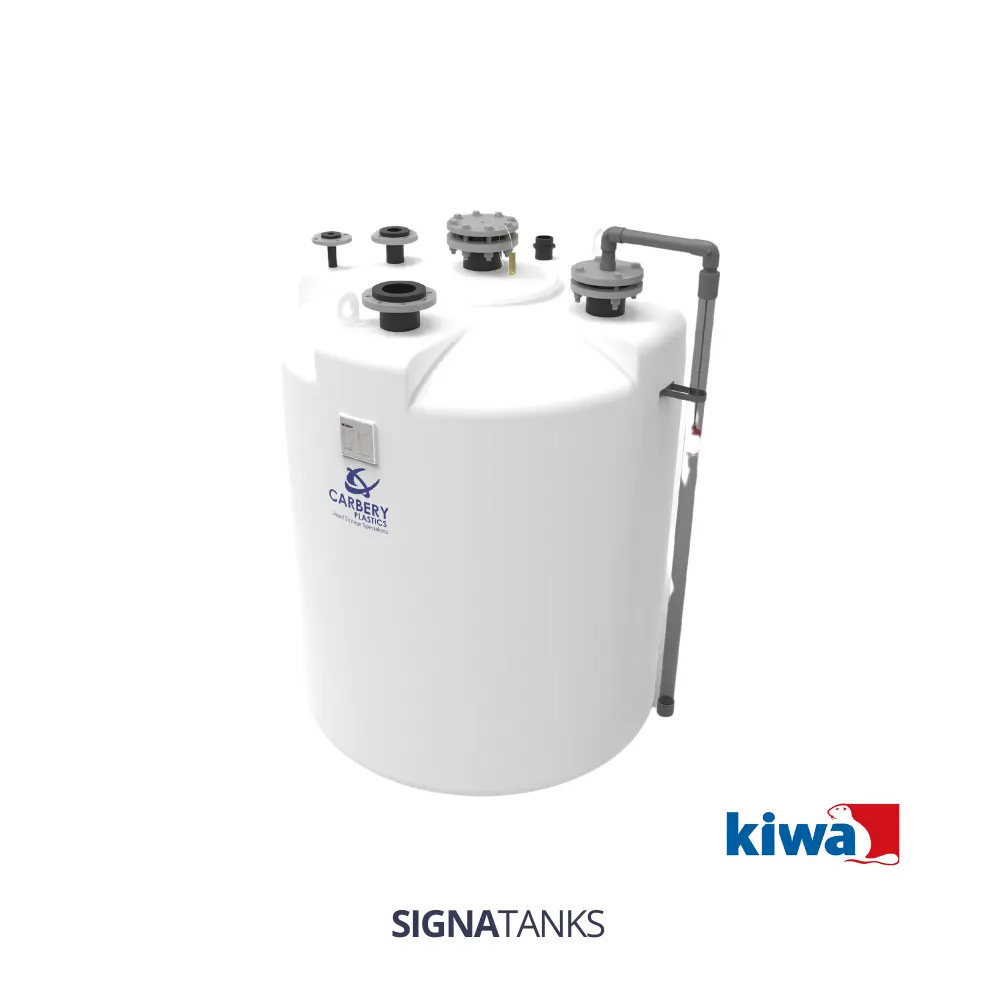 Chemietank 1500L, Enkelwandig, Verticaal, CP - [KIWA]