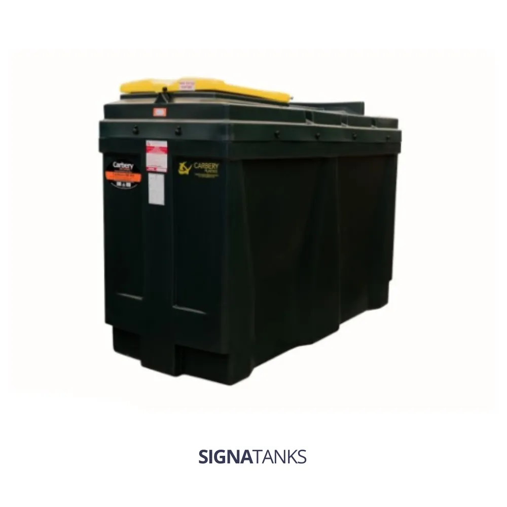 Olietank 1100L, Horizontaal, zonder opbouw, Carbery Plastics