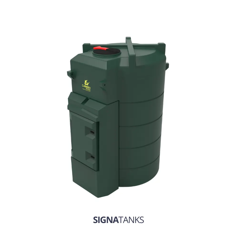 Dieseltank 3000L, Verticaal met Pompkast, Carbery Plastics. [Plug&Play]  (BAL certificaat (Nederland), Afgifteslang 5m)