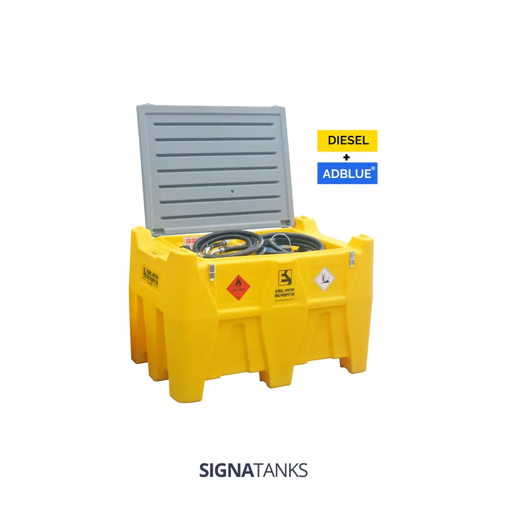 Adbluetank 1350L, Horizontaal met Pompkast, Carbery Plastics. [Plug&Play]