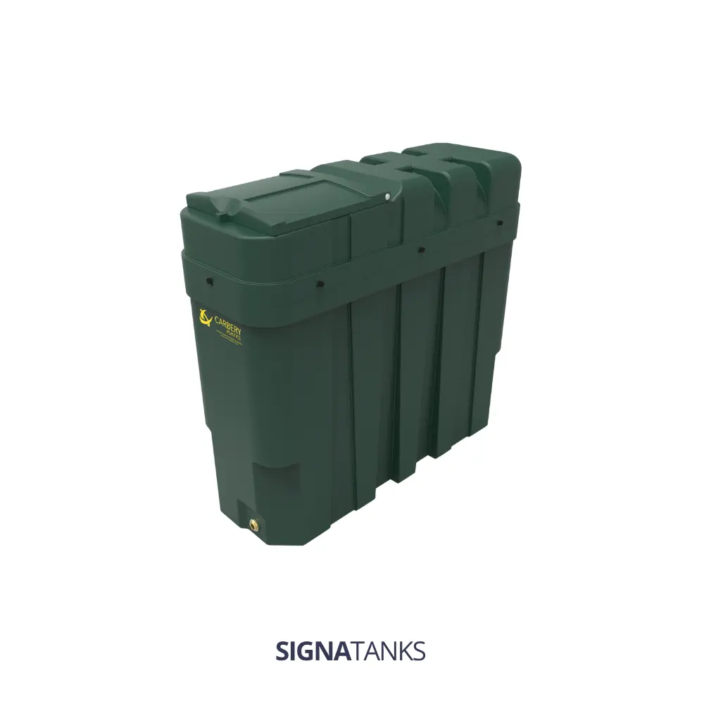 Stookolietank 1000L, Rechthoekig, Carbery Plastics (Standaard aansluiting)