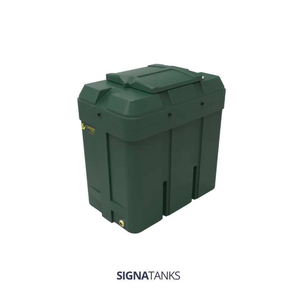Stookolietank 650L, Horizontaal, Carbery Plastics (Standaard aansluiting)