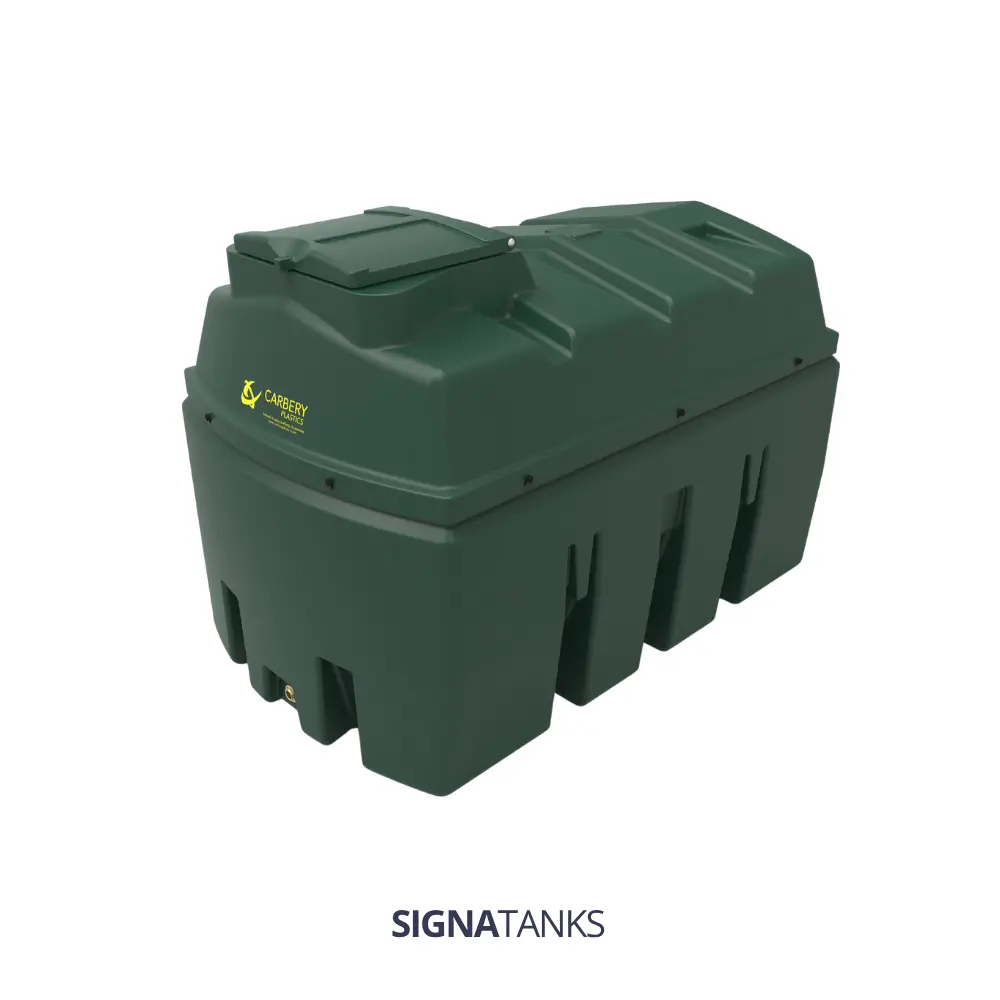 Stookolietank 2500L, Horizontaal, Carbery Plastics (Standaard aansluiting)