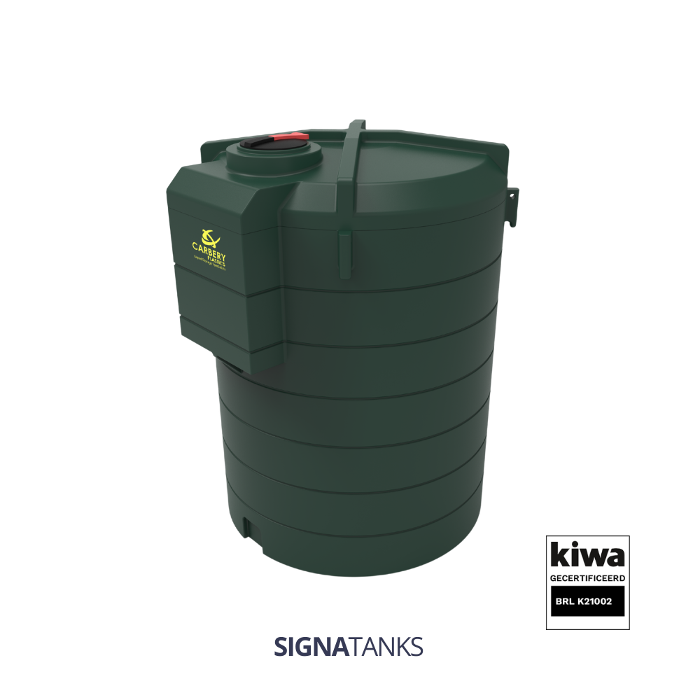 Dieseltank 10.000L (KIWA), Verticaal zonder Pompkast, Carbery Plastics (Geen certificaat, Piusi Panther 56, 3-Cijferig Telwerk (K33), Kleine filter: 260HS-II-30, Geen registratiesysteem, Afgifteslang 5m)