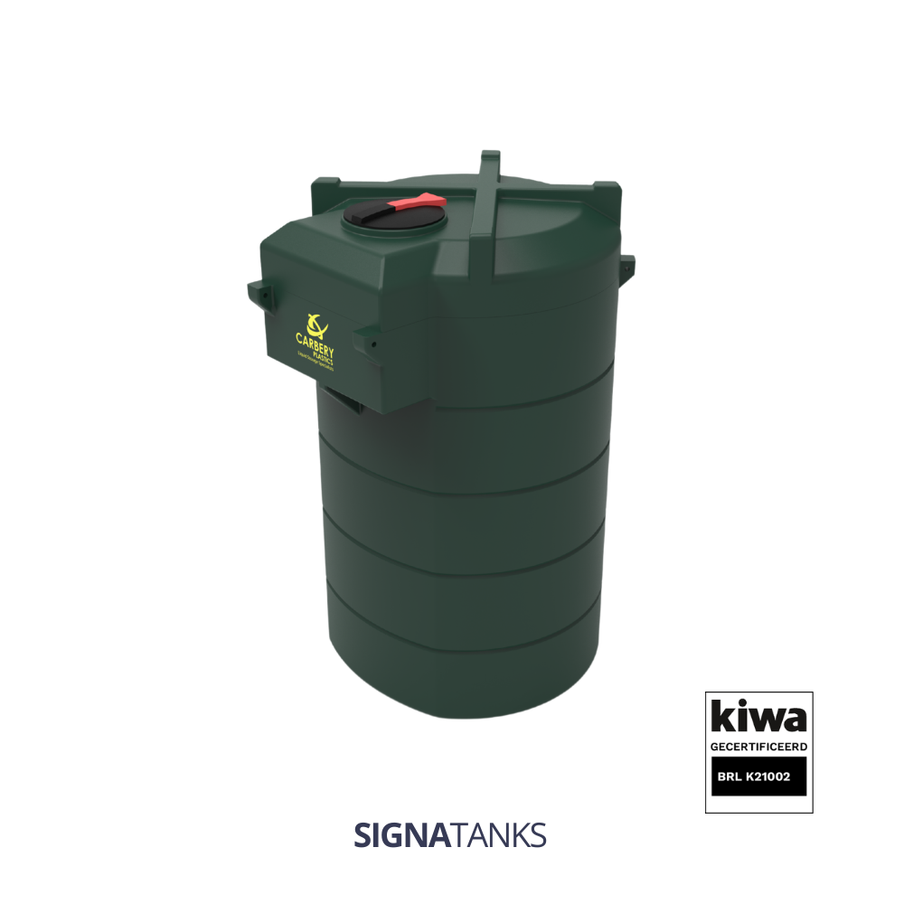 Dieseltank 3000L (KIWA), Verticaal zonder Pompkast, Carbery Plastics (Geen certificaat, Piusi Panther 56, 3-Cijferig Telwerk (K33), Kleine filter: 260HS-II-30, Geen registratiesysteem, Afgifteslang 5m)