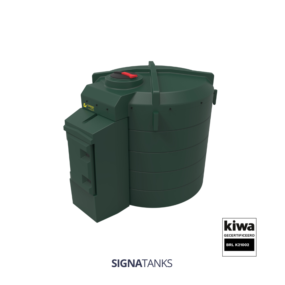 Dieseltank 6000L (KIWA), Verticaal met Pompkast, Carbery Plastics (Met bordestrap, Geen certificaat, Piusi Panther 56, 3-Cijferig Telwerk (K33), Kleine filter: 260HS-II-30, Geen registratiesysteem, Afgifteslang 5m)