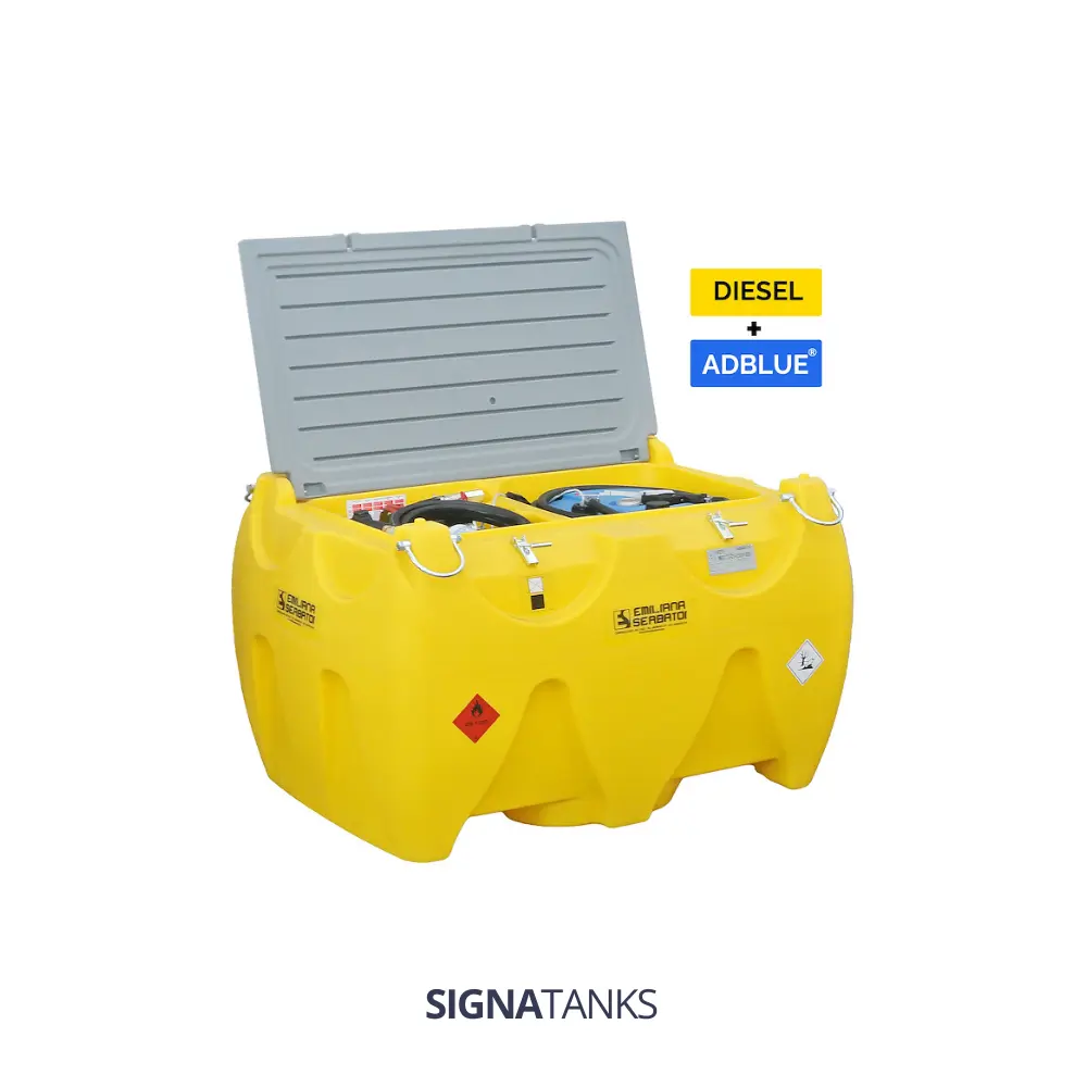 Adbluetank 1350L, Verticaal met Pompkast, Carbery Plastics. [Plug&Play]