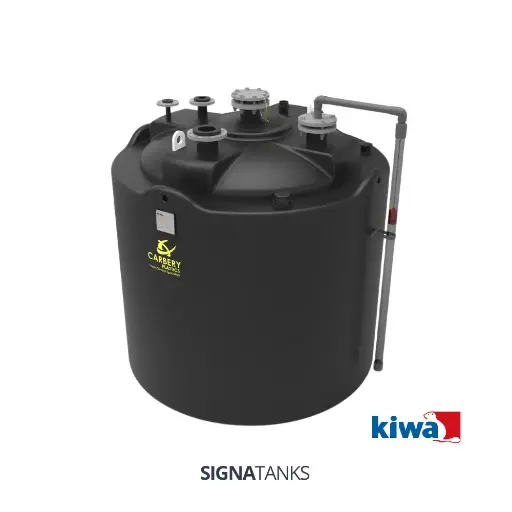 Chemietank 2000L, Enkelwandig in gesloten opvangbak, Verticaal, CP - [KIWA]